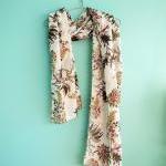 Scarf, green crochet