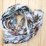 Scarf, green crochet