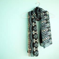 Blue Chiffon Scarf