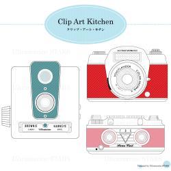 Printable Digital clip art: Vintage Camera set